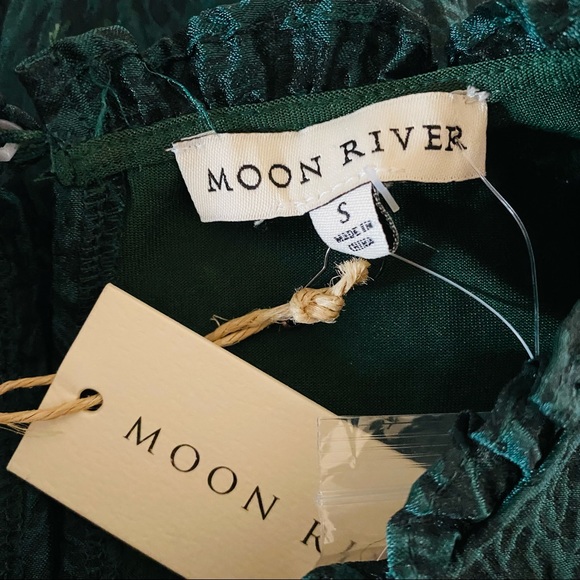 Moon River 💚 emerald green puff dress Easter small NWT - Picture 7 of 7